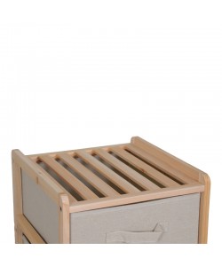 Συρταριέρα Wolen pakoworld ξύλο ελάτου-ύφασμα σε φυσική-μπεζ απόχρωση 34.5x36.5x67εκ