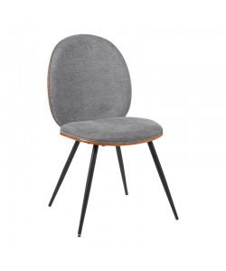 Καρέκλα Nerezy pakoworld σκελετός plywood με γκρι ύφασμα 57.5x48x88εκ