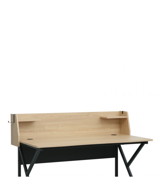 Γραφείο εργασίας Spaco pakoworld σε φυσική απόχρωση - μαύρα μεταλλικα πόδια 123x61.5x100.5εκ