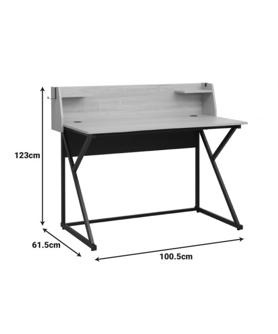 Γραφείο εργασίας Spaco pakoworld σε φυσική απόχρωση - μαύρα μεταλλικα πόδια 123x61.5x100.5εκ