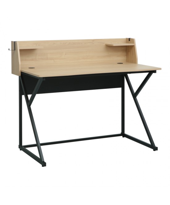 Γραφείο εργασίας Spaco pakoworld σε φυσική απόχρωση - μαύρα μεταλλικα πόδια 123x61.5x100.5εκ