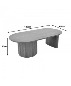 Τραπέζι σαλονιού Flute pakoworld wenge μασίφ ξύλο μάνγκο 130x65x40εκ