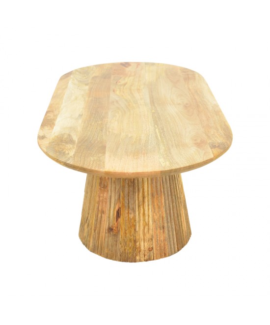 Τραπέζι σαλονιού Aithra pakoworld μασίφ ξύλο μάνγκο σε φυσική απόχρωση 120x60x42εκ