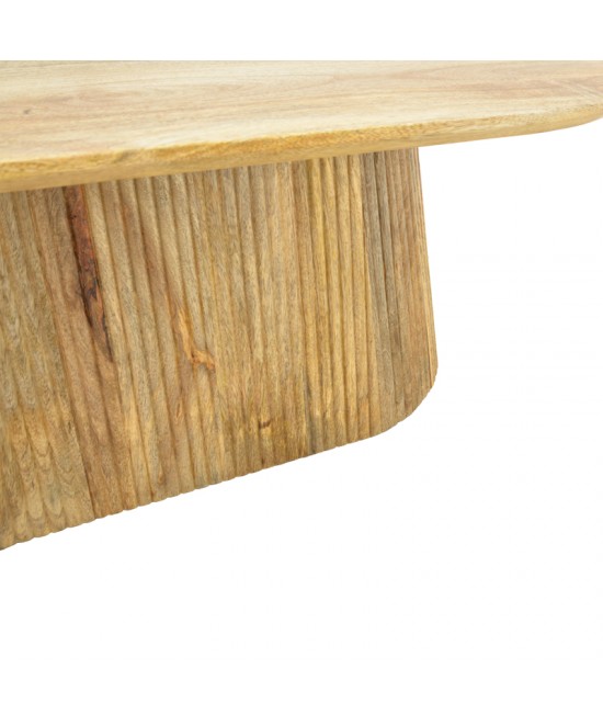 Τραπέζι σαλονιού Aithra pakoworld μασίφ ξύλο μάνγκο σε φυσική απόχρωση 120x60x42εκ