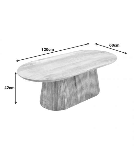 Τραπέζι σαλονιού Aithra pakoworld μασίφ ξύλο μάνγκο σε φυσική απόχρωση 120x60x42εκ