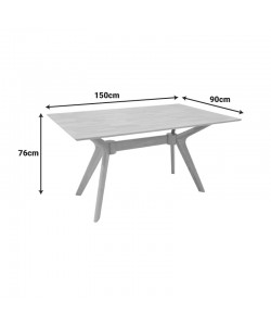 Τραπέζι Raffles pakoworld rubberwood με mdf σε φυσική απόχρωση 150x90x76εκ