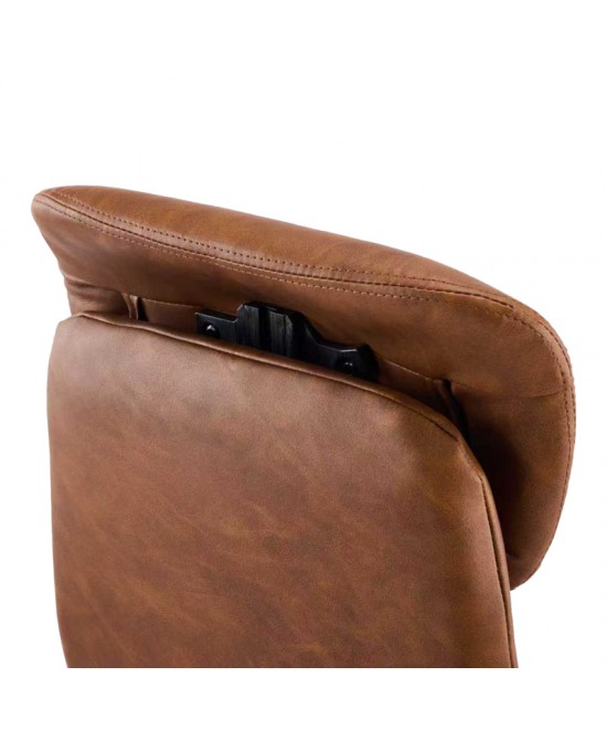 Καρέκλα γραφείου διευθυντή Ferka pakoworld καφέ pu 64x71x120-128εκ