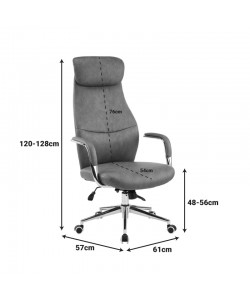 Καρέκλα γραφείου διευθυντή Ferka pakoworld καφέ pu 64x71x120-128εκ