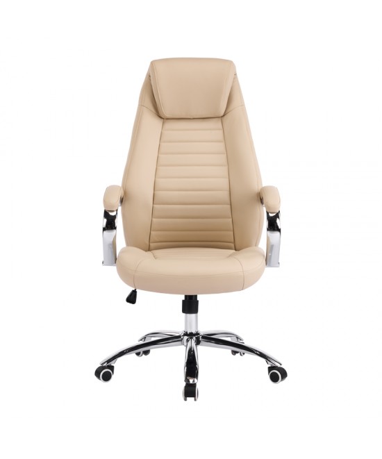 Καρέκλα γραφείου διευθυντή Sonar pakoworld μπεζ pu 61x57x120-128εκ