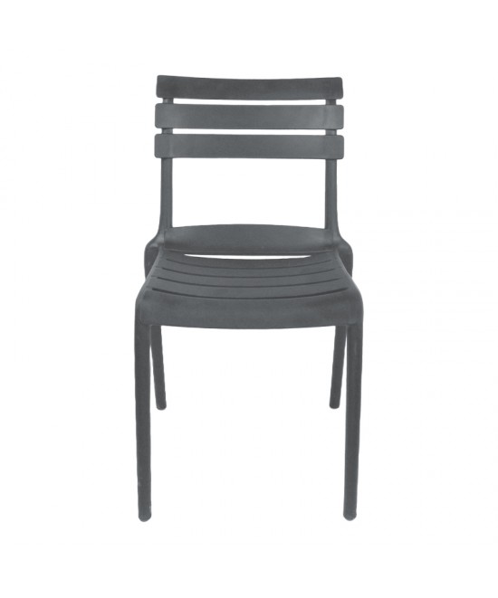 Καρέκλα Almea pakoworld στοιβαζόμενη pp ανθρακί 42.5x55.5x82εκ