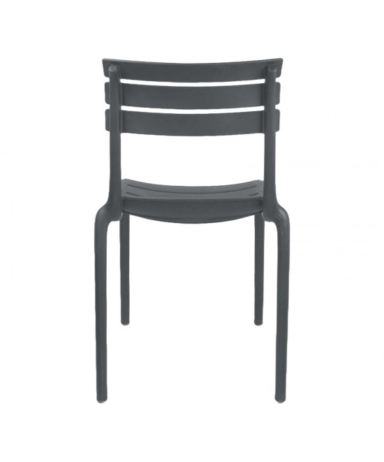 Καρέκλα Almea pakoworld στοιβαζόμενη pp ανθρακί 42.5x55.5x82εκ