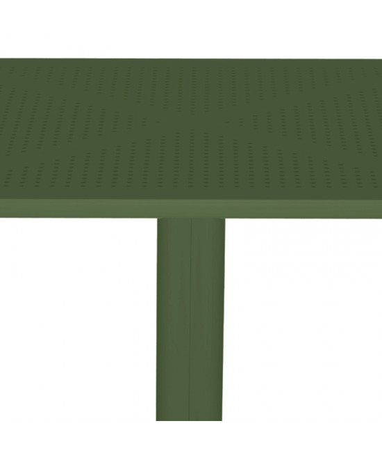 Τραπέζι Groovy pakoworld pp διατρητο σκούρο πράσινο 60x60x76εκ