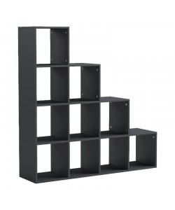 Βιβλιοθήκη Scala pakoworld ανθρακί 129.5x29x129.5εκ