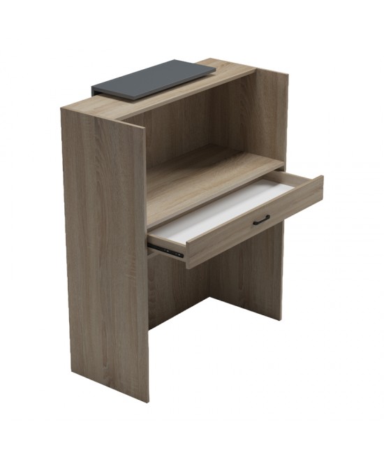 Γραφείο reception Zowel pakoworld με led sonoma-ανθρακί 90x40x110εκ