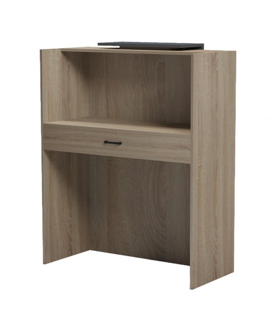 Γραφείο reception Zowel pakoworld με led sonoma-ανθρακί 90x40x110εκ