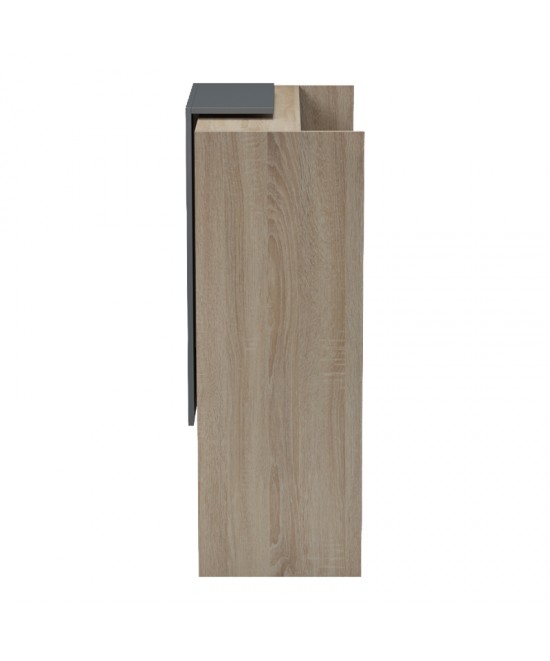 Γραφείο reception Zowel pakoworld με led sonoma-ανθρακί 90x40x110εκ