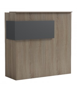 Γραφείο reception Optima pakoworld με led sonoma-ανθρακί 110x40x110εκ