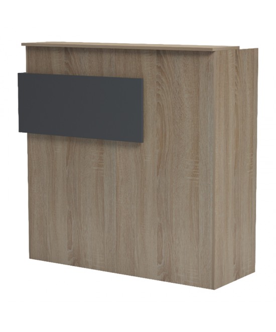 Γραφείο reception Optima pakoworld με led sonoma-ανθρακί 110x40x110εκ