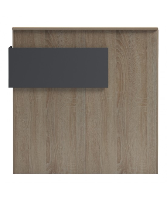 Γραφείο reception Optima pakoworld με led sonoma-ανθρακί 110x40x110εκ