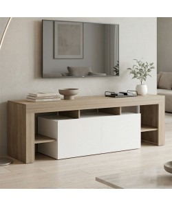 Έπιπλο τηλεόρασης Liner pakoworld sonoma-λευκό 150x40x50εκ