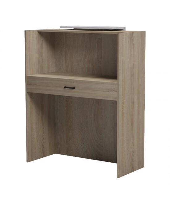 Γραφείο reception Zowel pakoworld με led sonoma-λευκή όψη μαρμάρου 90x40x110εκ