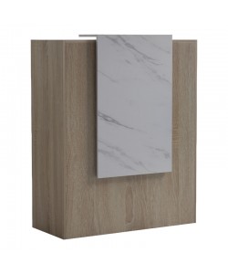 Γραφείο reception Zowel pakoworld με led sonoma-λευκή όψη μαρμάρου 90x40x110εκ