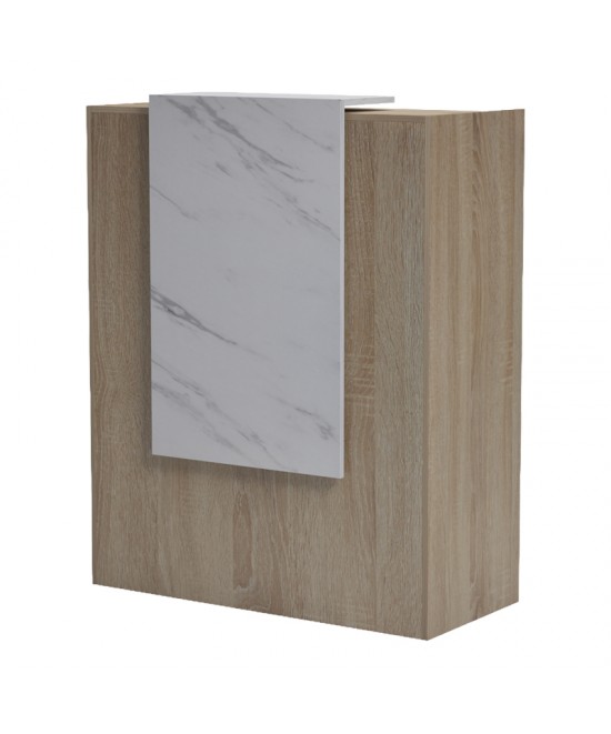 Γραφείο reception Zowel pakoworld με led sonoma-λευκή όψη μαρμάρου 90x40x110εκ