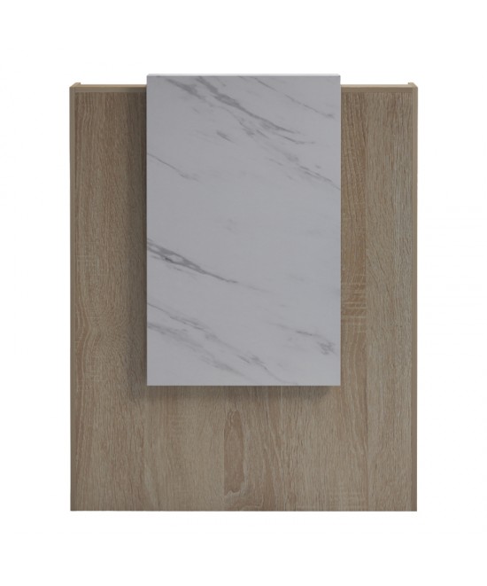 Γραφείο reception Zowel pakoworld με led sonoma-λευκή όψη μαρμάρου 90x40x110εκ