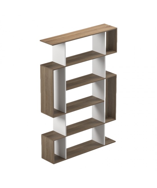 Βιβλιοθήκη Mito pakoworld sonoma - λευκό 108.5x25x161εκ