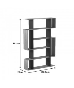 Βιβλιοθήκη Mito pakoworld sonoma - λευκό 108.5x25x161εκ