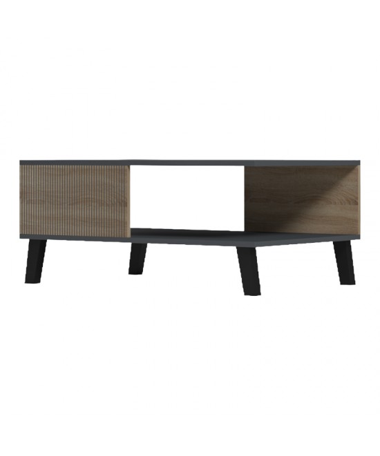 Τραπεζάκι σαλονιού Tuscany pakoworld sonoma-ανθρακί 83x54x34εκ