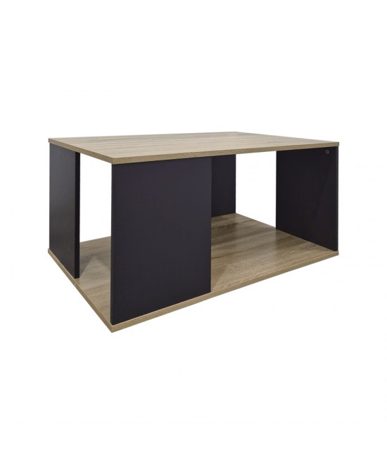 Τραπέζι σαλονιού Zelegan pakoworld sonoma-ανθρακί 90x90x44.5εκ