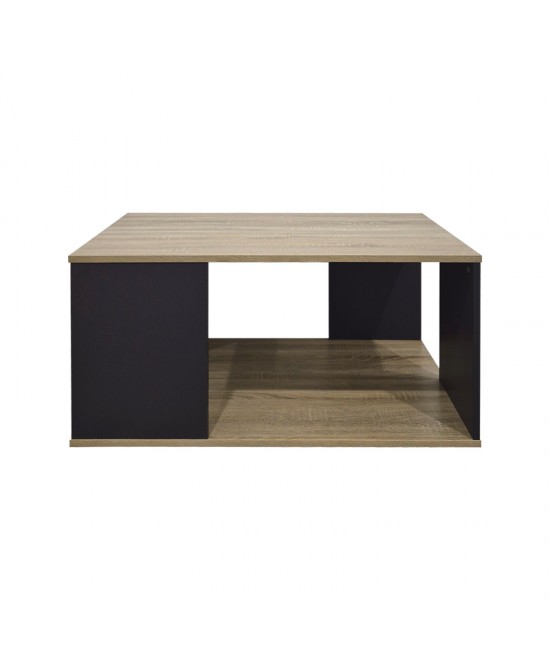 Τραπέζι σαλονιού Zelegan pakoworld sonoma-ανθρακί 90x90x44.5εκ