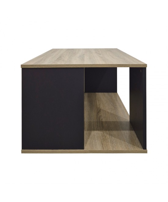 Τραπέζι σαλονιού Zelegan pakoworld sonoma-ανθρακί 90x90x44.5εκ