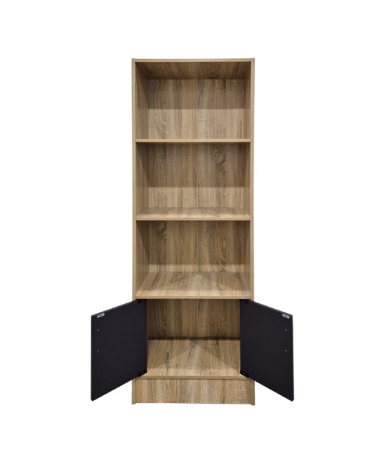 Βιβλιοθήκη Tekaro pakoworld sonoma-ανθρακί 57x33x180εκ