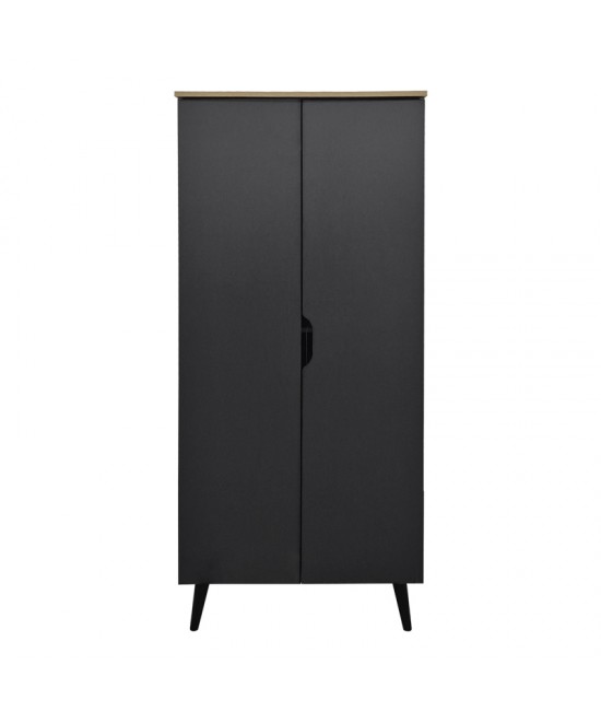 Παπουτσοθήκη-ντουλάπα Oufelia pakoworld sonoma-ανθρακί 60x32.5x134.5εκ