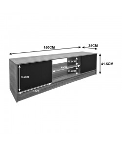 Έπιπλο τηλεόρασης Sasa pakoworld sonoma-ανθρακί 150x35x41.5εκ