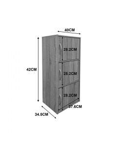 Ντουλάπι-στήλη Soline pakoworld ανοιχτό γκρι 40x34.5x90.5εκ