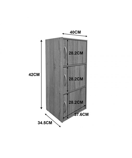Ντουλάπι-στήλη Soline pakoworld ανοιχτό γκρι 40x34.5x90.5εκ