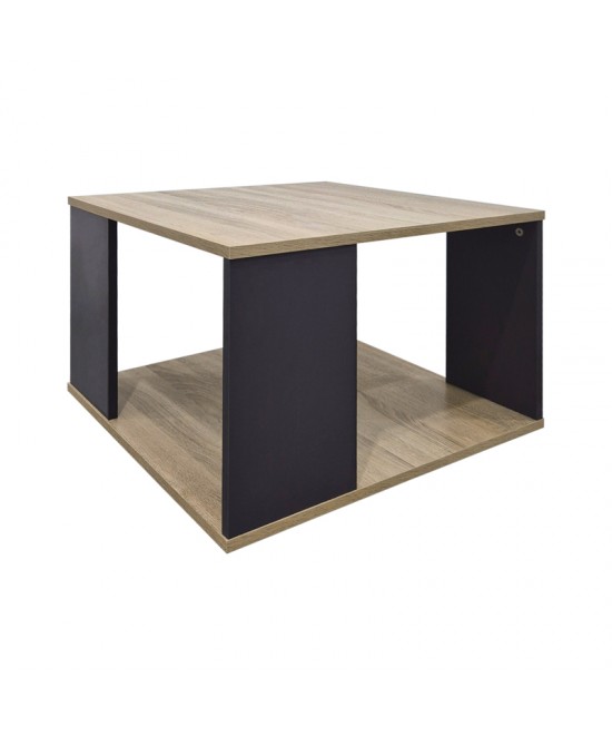 Τραπέζι σαλονιού Zelegan pakoworld sonoma-ανθρακί 60x60x39εκ