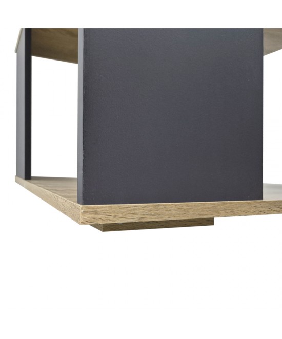 Τραπέζι σαλονιού Zelegan pakoworld sonoma-ανθρακί 60x60x39εκ