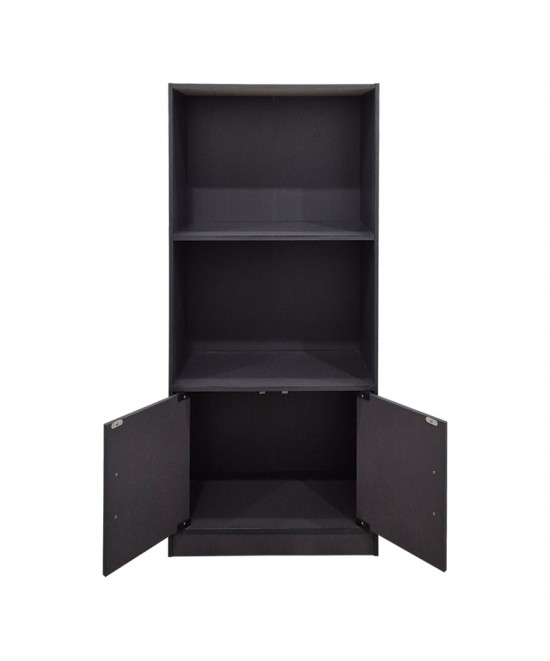 Βιβλιοθήκη Tekaro pakoworld ανθρακί 60x30x120εκ