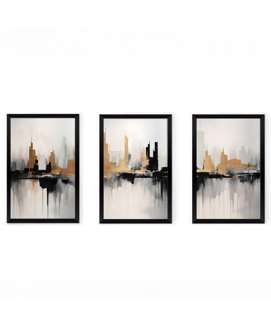 Πίνακας Fortasia pakoworld τρίπτυχος με ψηφιακή εκτύπωση και πλαίσιο 33x0.3x48εκ