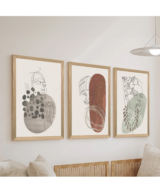 Πίνακας Linento pakoworld τρίπτυχος με ψηφιακή εκτύπωση και πλαίσιο 33x0.3x48εκ