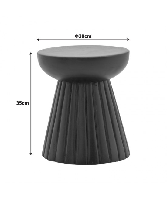 Βοηθητικό τραπέζι Nemira pakoworld μασίφ μάνγκο ξύλο λευκό Φ30x35εκ