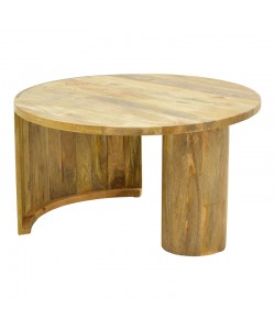 Τραπέζι σαλονιού Orban pakoworld μασίφ μάνγκο ξύλο σε φυσική απόχρωση Φ80x45εκ