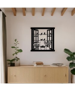 Διακοσμητικό τοίχου Windo pakooworld μαύρο μεταλλικό 50x1,5x50εκ