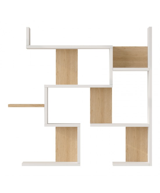 Ραφιέρα τοίχου Maze pakoworld λευκό με oak 93,3x14,5x90εκ