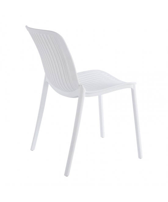 Καρέκλα Teragi στοιβαζόμενη pakoworld pp με UV protection λευκή 58x43.5x82εκ