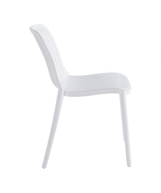 Καρέκλα Teragi στοιβαζόμενη pakoworld pp με UV protection λευκή 58x43.5x82εκ